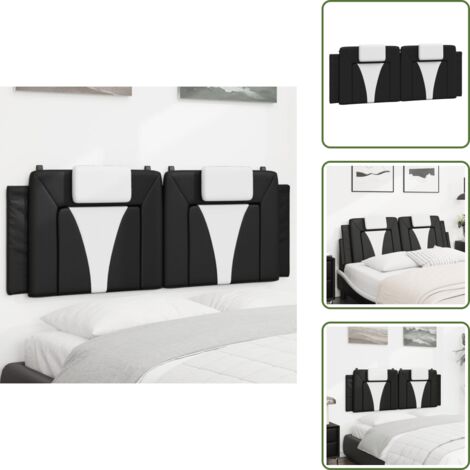 Cuscino per letto - vidaXL Cuscino Testiera Viana Nero e Bianco 140 cm in Similpelle -