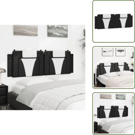 Cuscino per letto - vidaXL Cuscino Testiera Viana Nero e Bianco 160 cm in Similpelle - Cuscino per schiena