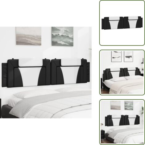 Cuscino per letto - vidaXL Cuscino Testiera Viana Nero e Bianco 200 cm in Similpelle - Cuscino per schiena