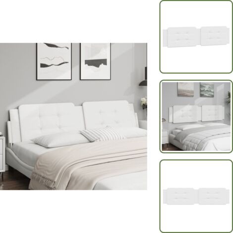Cuscino per letto - vidaXL Cuscino Testiera Zadar Bianco 200 cm in Similpelle - Cuscino per schiena