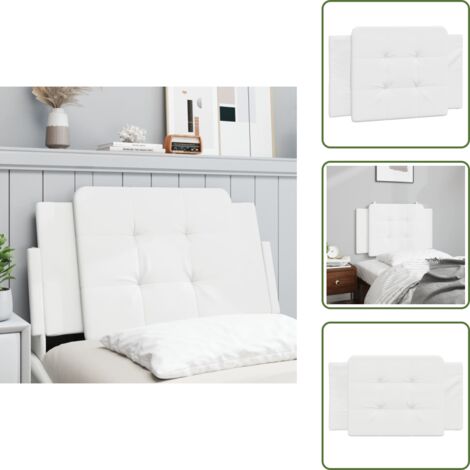 Cuscino per letto - vidaXL Cuscino Testiera Zadar Bianco 90 cm in Similpelle - Cuscino per schiena