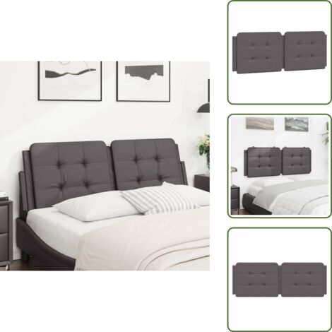 Cuscino per letto - vidaXL Cuscino Testiera Zadar Grigio 140 cm in Similpelle - Cuscino per schiena