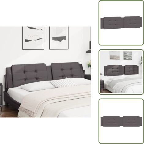 Cuscino per letto - vidaXL Cuscino Testiera Zadar Grigio 200 cm in Similpelle - Cuscino per schiena