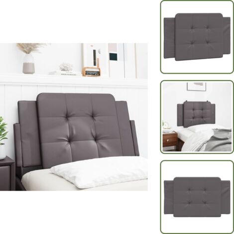 Cuscino per letto - vidaXL Cuscino Testiera Zadar Grigio 80 cm in Similpelle -