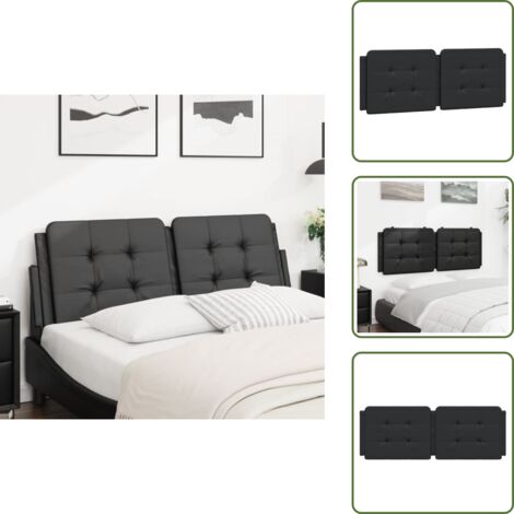 Cuscino per letto - vidaXL Cuscino Testiera Zadar Nero 120 cm in Similpelle -