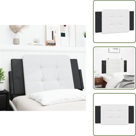 Cuscino per letto - vidaXL Cuscino Testiera Zadar Nero e Bianco 100 cm in Similpelle -