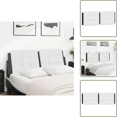 Cuscino per letto - vidaXL Cuscino Testiera Zadar Nero e Bianco 120 cm in Similpelle -