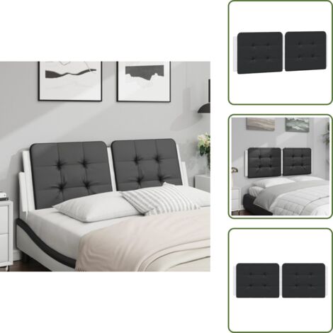 Cuscino per letto - vidaXL Cuscino Testiera Zadar Nero e Bianco 120 cm in Similpelle - Cuscino per schiena