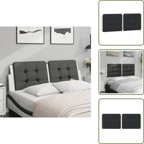 Cuscino per letto - vidaXL Cuscino Testiera Zadar Nero e Bianco 140 cm in Similpelle - Cuscino per schiena