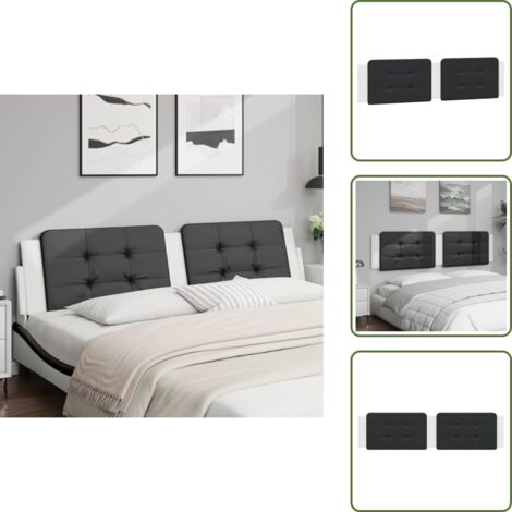 Cuscino per letto - vidaXL Cuscino Testiera Zadar Nero e Bianco 200 cm in Similpelle - Cuscino per schiena