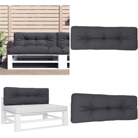 Cuscino per Pallet Antracite 120x40x12 cm in Tessuto - Cuscino da giardino - Cuscino da patio