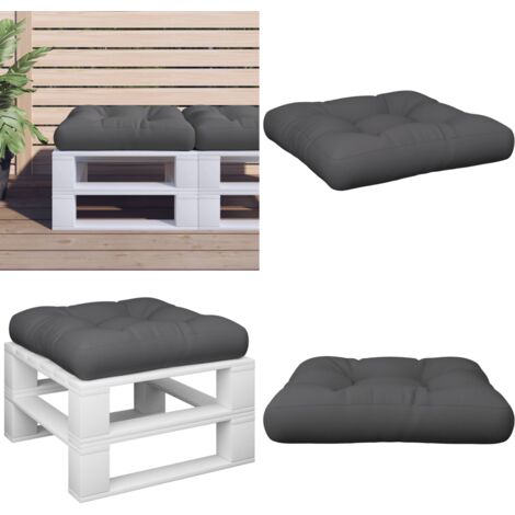 Cuscino per Pallet Antracite 50x50x12 cm in Tessuto - Cuscino da giardino - Cuscino da patio