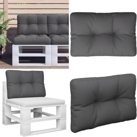 Cuscino per Pallet Antracite 60x40x12 cm in Tessuto - Cuscino da giardino - Cuscino da patio