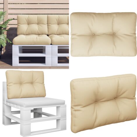 Cuscino per Pallet Beige 60x40x12 cm in Tessuto - Cuscino da giardino - Cuscino per patio