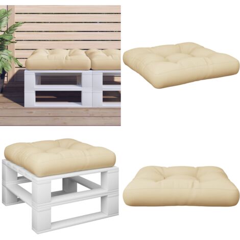 Cuscino per Pallet Beige 60x60x12 cm in Tessuto - Cuscino da giardino - Cuscino per patio