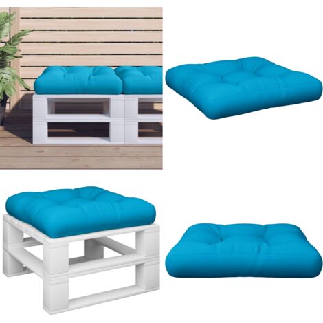 Cuscino per Pallet Blu 50x50x12 cm in Tessuto - Cuscino da giardino - Cuscino per esterno