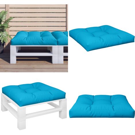 Cuscino per Pallet Blu 80x80x12 cm in Tessuto - Cuscino da giardino - Cuscino da patio