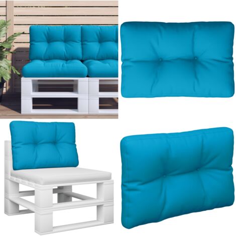 Cuscino per Pallet Blu Chiaro 50x40x12 cm in Tessuto - Cuscino da giardino - Cuscino da patio