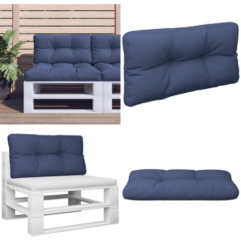 Cuscino per Pallet Blu Marino 80x40x12 cm in Tessuto - Cuscino da giardino - Cuscino per esterno