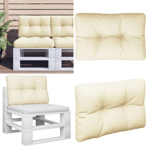 Cuscino per Pallet Crema 50x40x12 cm in Tessuto - Cuscino per patio - Cuscino da esterno