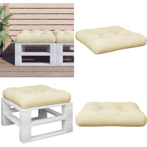 Cuscino per Pallet Crema 58x58x10 cm in Tessuto - Cuscino per patio - Cuscino per giardino