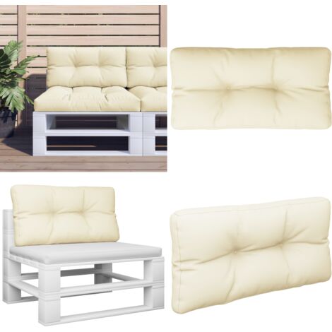 Cuscino per Pallet Crema 80x40x12 cm in Tessuto - Cuscino da giardino - Cuscino da patio