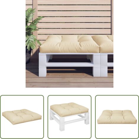 Cuscino per pallet -  Cuscino per Pallet Beige 70x70x12 cm