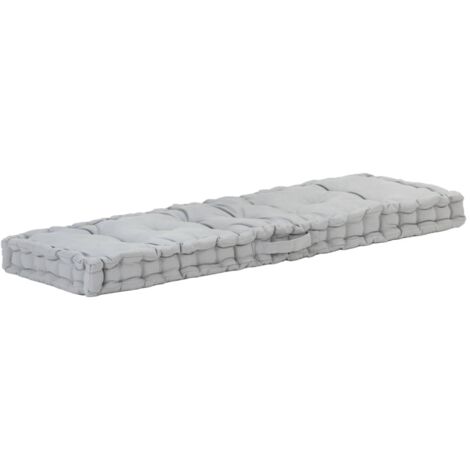 Cuscino per Pallet e Pavimento in Cotone 120x40x7 cm Grigio vidaXL