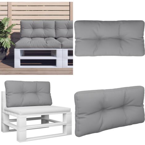 Cuscino per Pallet Grigio 70x40x12 cm in Tessuto - Cuscino da giardino - Cuscino da patio