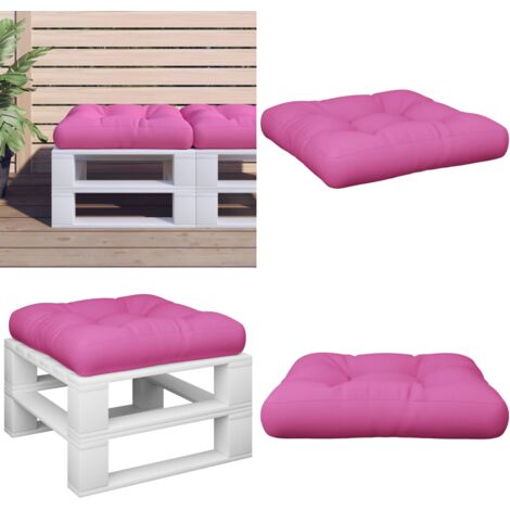 Cuscino per Pallet Rosa 58x58x10 cm in Tessuto Oxford - Cuscino da giardino - Cuscino da patio