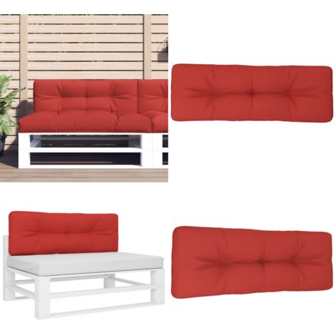 Cuscino per Pallet Rosso 120x40x12 cm in Tessuto - Cuscino da giardino - Cuscino da patio