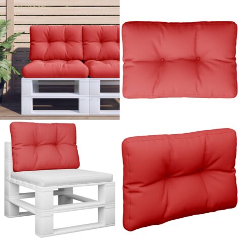 Cuscino per Pallet Rosso 50x40x12 cm in Tessuto - Cuscino da giardino - Cuscino da patio