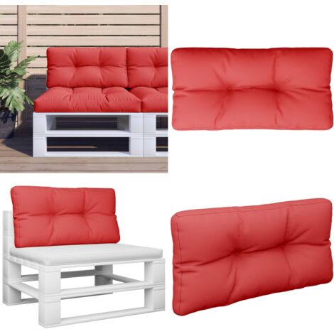 Cuscino per Pallet Rosso 80x40x12 cm in Tessuto - Cuscino da giardino - Cuscino da patio