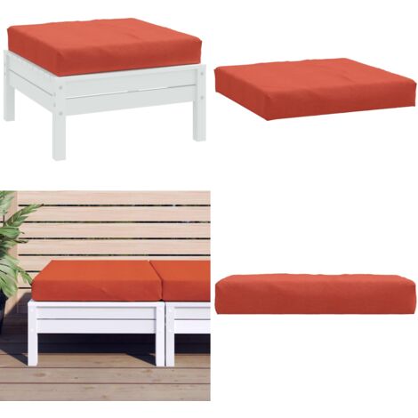 Cuscino per Pallet Rosso Mélange 60x60x9,5 cm in Tessuto - Cuscino da giardino - Cuscino per esterno