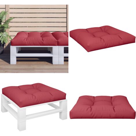 Cuscino per Pallet Rosso Vino 70x70x12 cm in Tessuto - Cuscino da Giardino - Cuscino da Patio