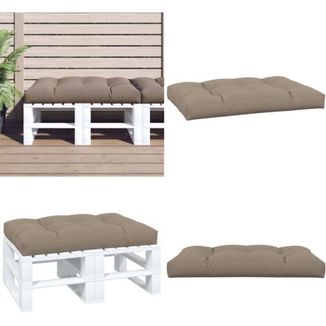 Cuscino per Pallet Tortora 120x80x12 cm in Tessuto - Cuscino da Giardino - Cuscino da Patio