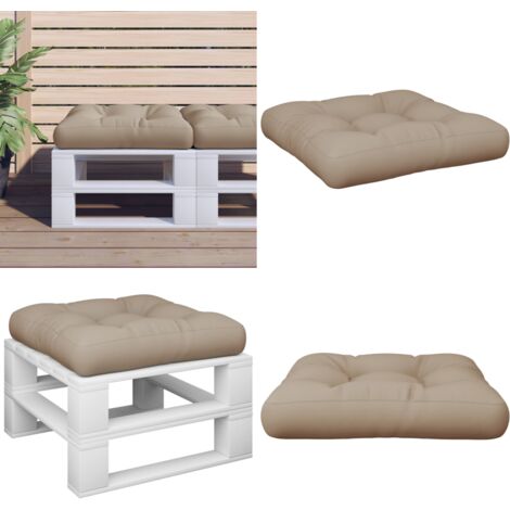 Cuscino per Pallet Tortora 60x60x12 cm in Tessuto - Cuscino da giardino - Cuscino da patio