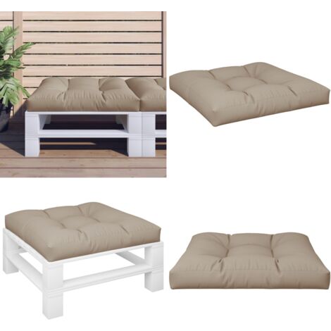 Cuscino per Pallet Tortora 80x80x12 cm in Tessuto - Cuscino da giardino - Cuscino da patio