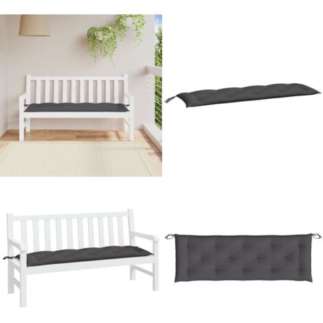 Cuscino per Panca Antracite 150x50x7 cm in Tessuto Oxford - Cuscino per panca - Cuscino da esterno