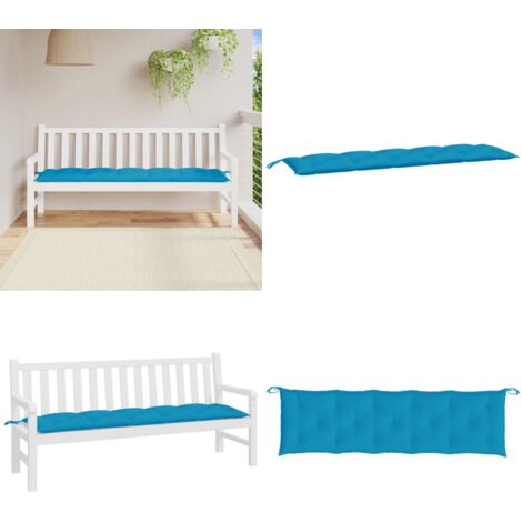 Cuscino per Panca Azzurro 180x50x7 cm in Tessuto Oxford - Cuscino per panca - Cuscino in tessuto Oxford