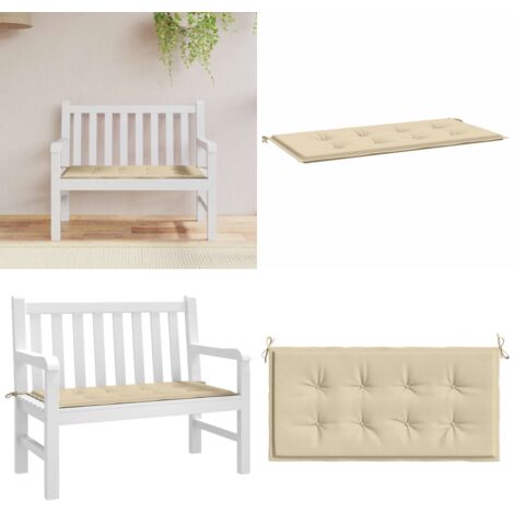 Cuscino per Panca Beige 100x50x4 cm in Tessuto Oxford - Cuscino per panca - Cuscino da patio
