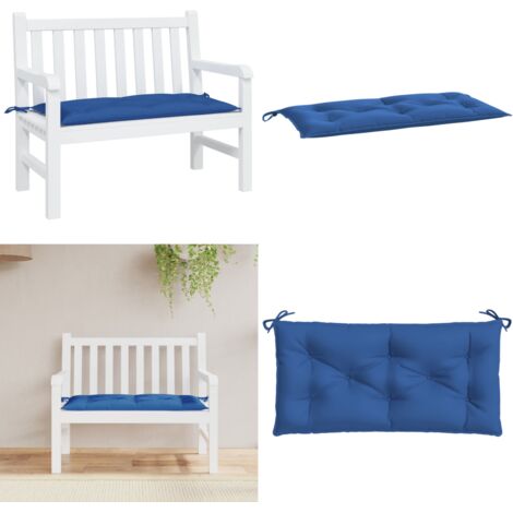 Cuscino per Panca Blu 100x50x7 cm in Tessuto Oxford - Cuscino da giardino - Cuscino da patio