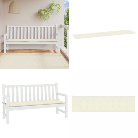 Cuscino per Panca Crema 200x50x4 cm in Tessuto Oxford - Cuscino per panca - Cuscino in tessuto Oxford
