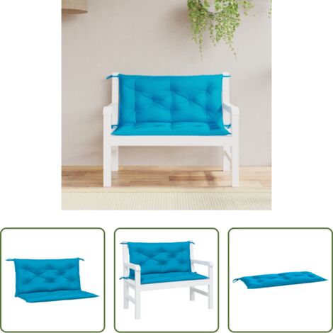 Cuscino per panca -  Cuscini per Panca 2 pz Azzurri 100x50x7cm in Tessuto Oxford