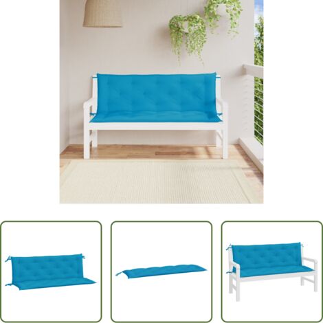 Cuscino per panca -  Cuscini per Panca 2 pz Azzurri 150x50x7 cm in Tessuto Oxford