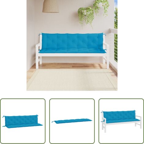 Cuscino per panca -  Cuscini per Panca 2 pz Azzurri 180x50x7 cm in Tessuto Oxford
