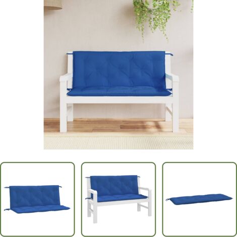 Cuscino per panca -  Cuscini per Panca 2 pz Blu 120x50x7 cm in Tessuto Oxford