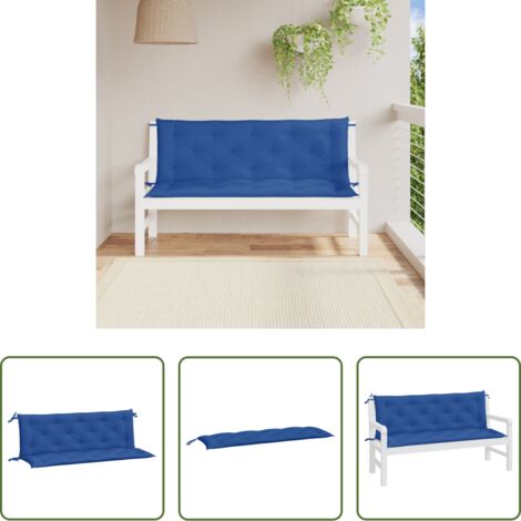 Cuscino per panca -  Cuscini per Panca 2 pz Blu 150x50x7 cm in Tessuto Oxford