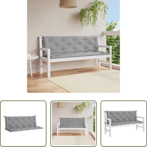 Cuscino per panca -  Cuscini per Panca 2 pz Grigi 150x50x7 cm in Tessuto Oxford