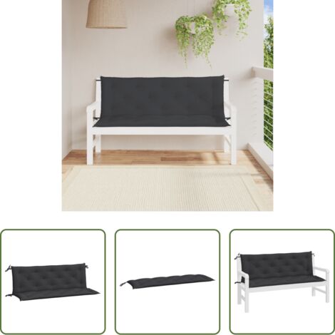 Cuscino per panca -  Cuscini per Panca 2 pz Nero 150x50x7 cm in Tessuto Oxford